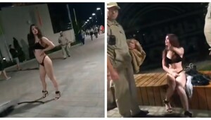 В Адлере девушка в одном белье устроила ночное шоу