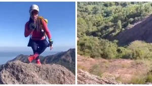 В Китае девушка упала со скалы во время попытки сделать впечатляющий снимок в оригинальной позе