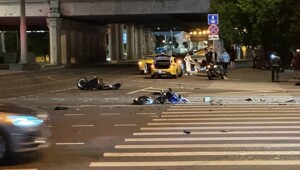 Момент смертельного Мото ДТП в Москве