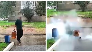 В Уфе мужчина поскользнулся и случайно взорвал кегу у подъезда