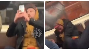 В питерском метро мужчина ради забавы начал снимать пассажиров на телефон, но получил ногой в лицо