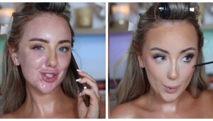 Девушка показала эффектное преображение с помощью макияжа