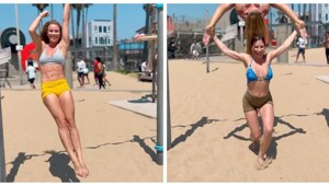 Две девушки впечатлили публику невероятной пластикой и выносливостью