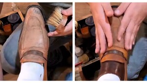 Чистильщик обуви за работой