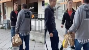 Сын владельца магазина нокаутировал вора, пытавшегося вынести товар