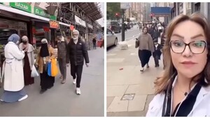 Женщина в шоке от увиденного на улицах Лондона