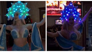 Танец в образе Снегурочки украсил корпоратив