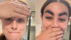 Девушка показала результат ламинирования бровей на следующий день