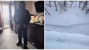 Парень спрыгнул с пятого этажа в огромный сугроб