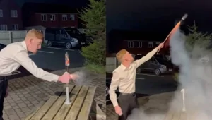 Как не надо запускать фейерверк