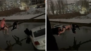 В Махачкале прохожие спасли мать и ребенка из тонущей иномарки