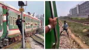 Бенгальцы вырывают смартфоны из рук невнимательных пассажиров поезда