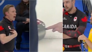 Стычка на олимпийском керлинге: швед и канадец поспорили из‑за касания камня