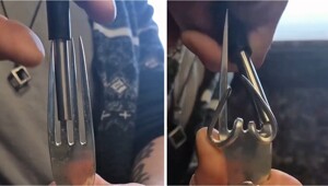 Мужчина показал, как превратить обычную вилку в браслет