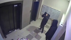 Возмутительное поведение мужчины в подъезде жилого дома