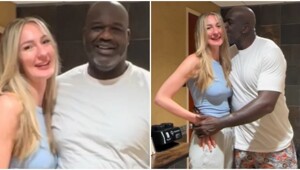 Самая высокая модель в мире встретилась с Шакилом О'Нилом