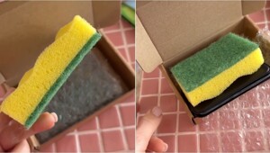 В одной из школ 8-классники подарили девочкам губки для мытья посуды