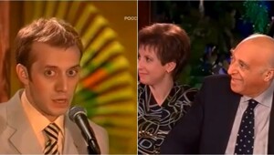 Молодой Сергей Бурунов показывает пародию на Владимира Этуша