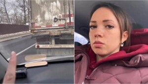 Девушка отказалась выезжать на встречку из-за подозрительной фуры на дороге