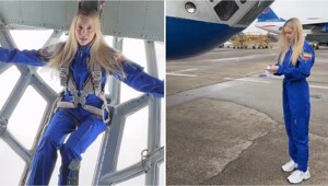 Девушка получила необычный подарок — полёт в невесомости