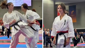 Нокаут ударом кайтен гери в кумите