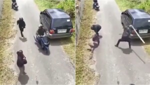 Двое на мотоцикле пытались ограбить прохожего, но неудачно