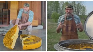 Пчеловод показал, как выглядит черновая перетопка воска
