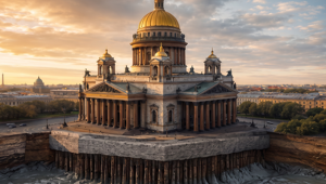 Исаакиевский собор весит 300 тысяч тонн и стоит на болоте. Что держит его почти два века