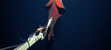 Редкий глубоководный кальмар попал на видео, напав на подводную камеру