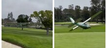 Аварийная посадка самолета попала на видео