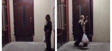 И так сойдёт: двери в подъезде дома в Чертаново