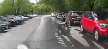 Красивая встреча с самокатчиком