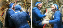 Как надевают скафандры перед выходом в открытый космос