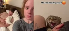 Девушки сняли на видео доказательства, что кошка запросто может увести мужчину