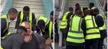 Погрузка бодипозитивной активистки в самолет