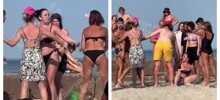 Драка женщин на пляже в Одессе