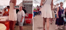 В Турции двухметровая девушка прогулялась по рынку, где на её фоне все выглядели крошечными