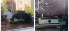 Работник шаурмичной сушил свои носки прямо на гриле