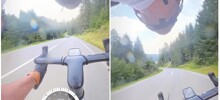 Падение с велосипеда на скорости около 90 км/ч