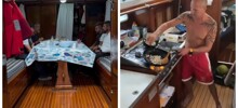 Моряки показали типичный обед во время качки