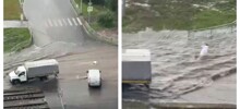 В Барнауле женщину смыло потоком воды после дождя