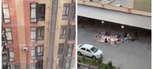 Иностранные дамы устроили пикник на полу