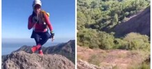 В Китае девушка упала со скалы во время попытки сделать впечатляющий снимок в оригинальной позе