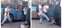 Странный ход мужчины во время уличной драки