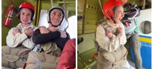 Девушка показала искреннюю реакцию на прыжок с парашютом