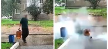 В Уфе мужчина поскользнулся и случайно взорвал кегу у подъезда