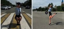 В Хабаровском крае девушка-регулировщица устроила на дороге шоу