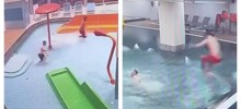 Отец  ночью тайком провёл сына в аквапарк, чтобы отметить его день рождения