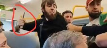 В Подмосковной электричке бородатые безбилетники с ножами напали на контролёра и пассажира