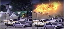 Момент падения самолёта на грузовики в Техасе попал на видео